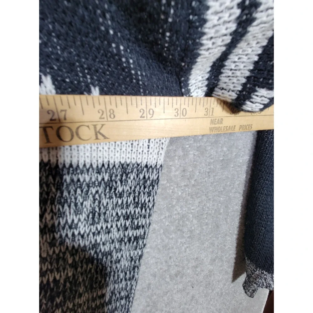 Vintage Marquis Sweater Mens Size 2X Black White Acrylic Drop Shoulder Crew Neck